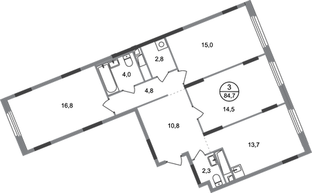 86,4 м², 3-комнатная квартира 18 269 584 ₽ - изображение 29