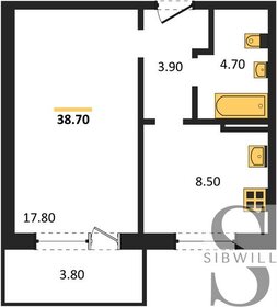 Квартира 38,7 м², 1-комнатная - изображение 1