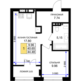 43,2 м², 1-комнатная квартира 4 999 000 ₽ - изображение 47