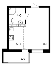 29,6 м², квартира-студия 6 300 000 ₽ - изображение 70
