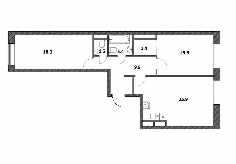 77,6 м², 2-комнатная квартира 19 372 142 ₽ - изображение 42