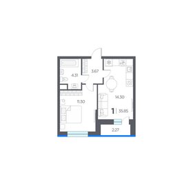 Квартира 35,9 м², 1-комнатная - изображение 1