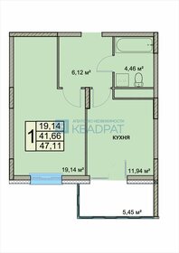 Квартира 47,1 м², 1-комнатная - изображение 1