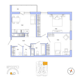66,5 м², 2-комнатная квартира 14 734 000 ₽ - изображение 65