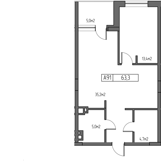 63,3 м², 1-комнатные апартаменты 39 795 140 ₽ - изображение 14