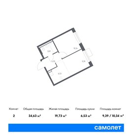 Квартира 34,6 м², 1-комнатная - изображение 1