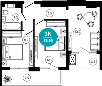 114 м², 3-комнатная квартира 42 000 000 ₽ - изображение 64