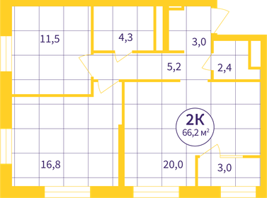 Квартира 64,7 м², 2-комнатная - изображение 2