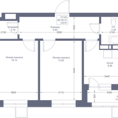 Квартира 57,7 м², 2-комнатная - изображение 2