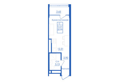 21,2 м², квартира-студия 2 541 087 ₽ - изображение 40