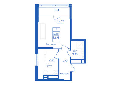 29,2 м², 1-комнатная квартира 3 200 000 ₽ - изображение 36