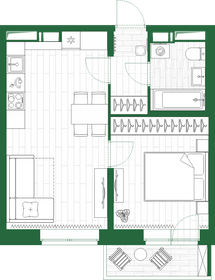 41,2 м², 1-комнатная квартира 6 690 000 ₽ - изображение 125