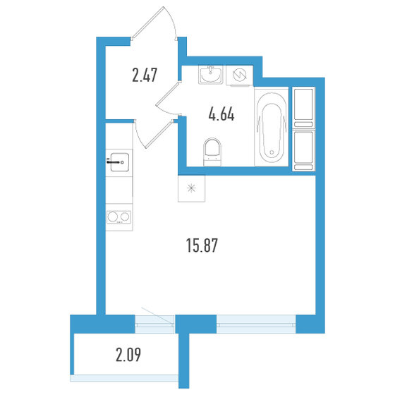 23,6 м², квартира-студия 5 312 250 ₽ - изображение 10