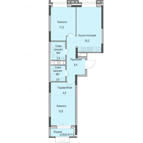 Квартира 60,2 м², 2-комнатная - изображение 1