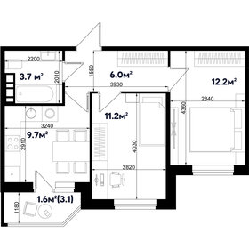 Квартира 44,4 м², 2-комнатная - изображение 1