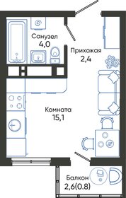 22,2 м², квартира-студия 5 783 100 ₽ - изображение 1