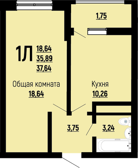 37,6 м², 1-комнатная квартира 4 888 984 ₽ - изображение 10