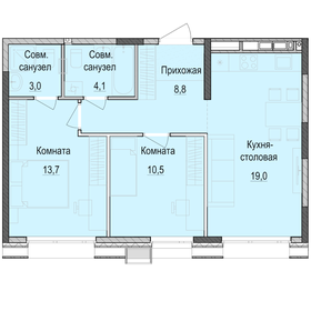 59,6 м², 3-комнатная квартира 5 490 000 ₽ - изображение 74