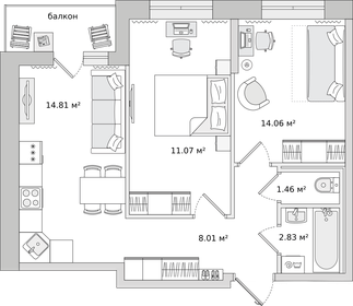 50,5 м², 2-комнатная квартира 7 650 000 ₽ - изображение 70