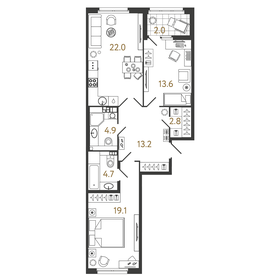 132 м², 2-комнатная квартира 23 600 000 ₽ - изображение 67