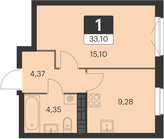 32,7 м², 1-комнатная квартира 4 550 000 ₽ - изображение 85