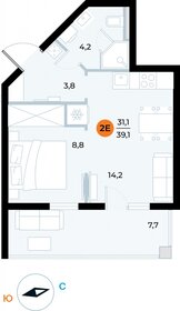 39,1 м², 1-комнатные апартаменты 12 396 548 ₽ - изображение 25