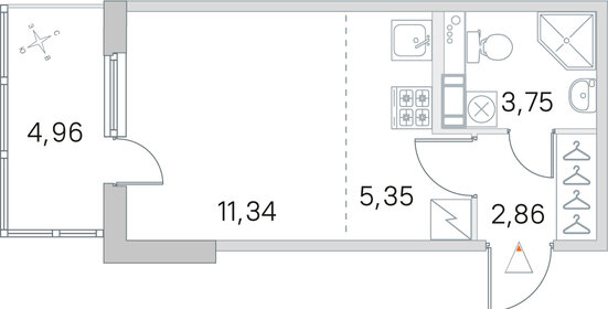 26 м², квартира-студия 4 550 000 ₽ - изображение 94