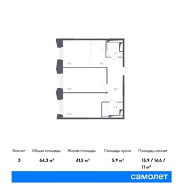 54,9 м², 2-комнатная квартира 17 198 744 ₽ - изображение 8