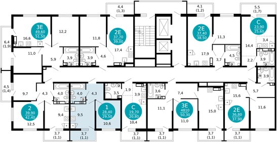 31,4 м², 1-комнатная квартира 16 092 500 ₽ - изображение 37