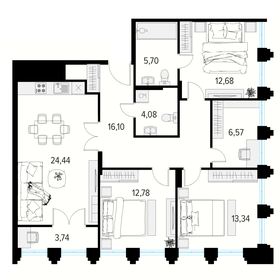 129 м², 3-комнатная квартира 16 890 000 ₽ - изображение 91