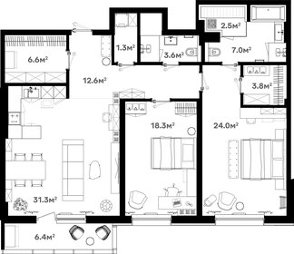 117,6 м², 3-комнатная квартира 17 052 000 ₽ - изображение 18