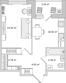 38,6 м², 1-комнатная квартира 7 890 000 ₽ - изображение 78