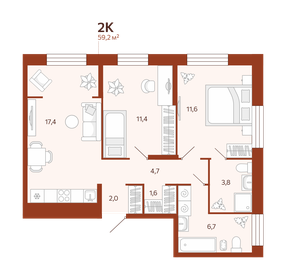 66 м², 3-комнатная квартира 6 100 000 ₽ - изображение 94