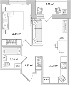 42,2 м², 1-комнатная квартира 9 120 007 ₽ - изображение 79