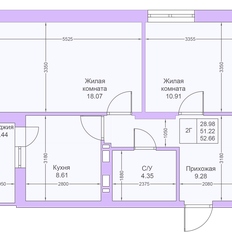 Квартира 52,7 м², 2-комнатная - изображение 2