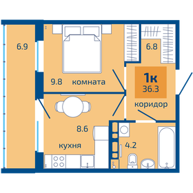 36,3 м², 1-комнатная квартира 4 020 000 ₽ - изображение 22