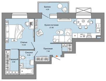 57 м², 2-комнатная квартира 8 391 880 ₽ - изображение 29