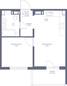 35,4 м², 1-комнатная квартира 6 686 820 ₽ - изображение 31