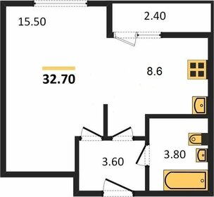 Квартира 33 м², 1-комнатная - изображение 3