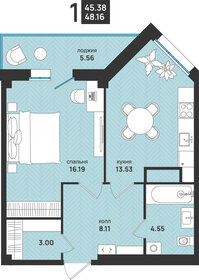 Квартира 48,2 м², 1-комнатная - изображение 1