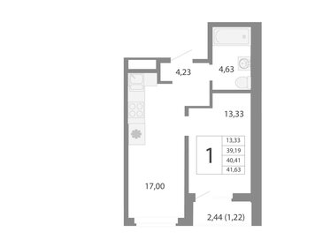 Квартира 40,4 м², 2-комнатная - изображение 1