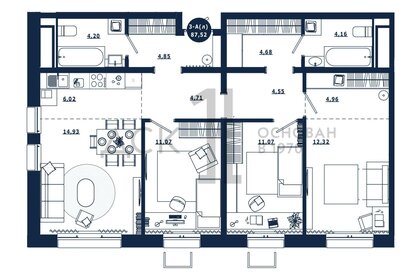 87,5 м², 3-комнатная квартира 10 450 000 ₽ - изображение 26