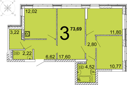 74,5 м², 3-комнатная квартира 7 000 000 ₽ - изображение 37