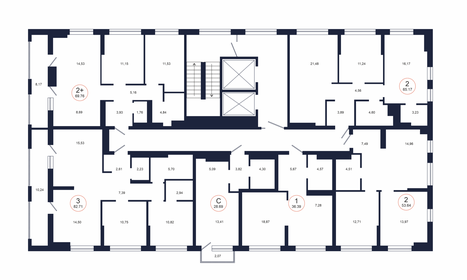 104,5 м², 3-комнатная квартира 11 370 000 ₽ - изображение 48