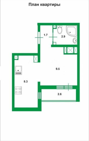 25 м², квартира-студия 3 900 000 ₽ - изображение 1