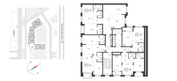 46,1 м², 1-комнатная квартира 8 367 150 ₽ - изображение 25
