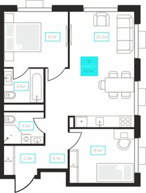 55 м², 2-комнатная квартира 6 600 000 ₽ - изображение 46