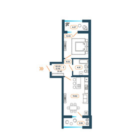 Квартира 51,4 м², 1-комнатная - изображение 1