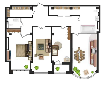 Квартира 142,3 м², 3-комнатная - изображение 1