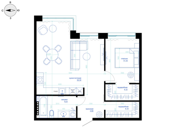 64,3 м², 1-комнатная квартира 9 067 710 ₽ - изображение 46